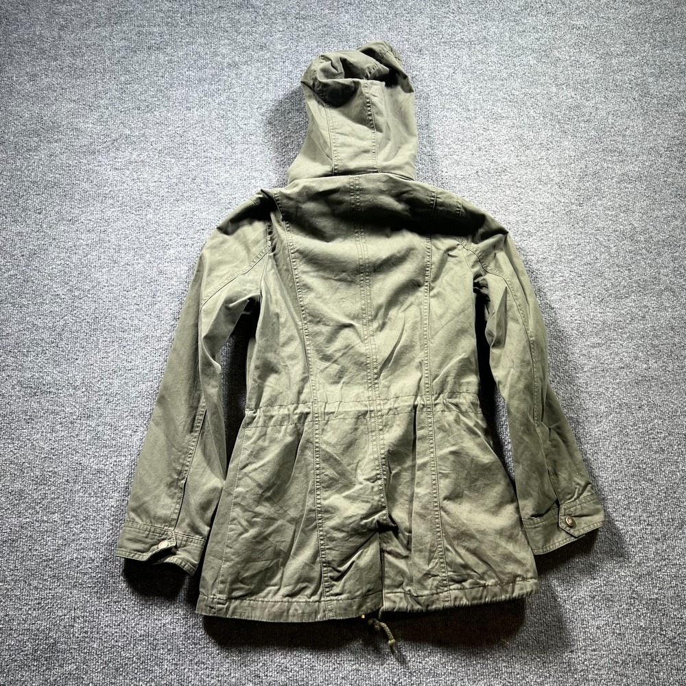 Miss London Black Label Utility Anorak Jacket Womens Small Olive Green Full Zip - Picture 9 of 10